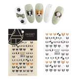 Passet Nail Art Sticker / Cute Puppies Dog Husky Pug Dalmatian Corgi Kawaii