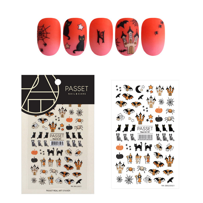 Passet Halloween Nail Art Sticker / Spooky House Passet Halloween Nail Art Sticker / Spooky House Cat Cute Design Easy DIY