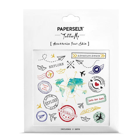 Travel Body Art Inspiration by PAPERSELF Temporary Tattoo