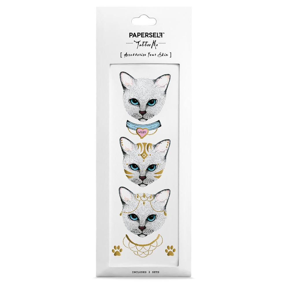 PAPERSELF Temporary Tattoo / Meow Meow Cat Fashion Instagram Style by PAPERSELF Temporary Tattoo