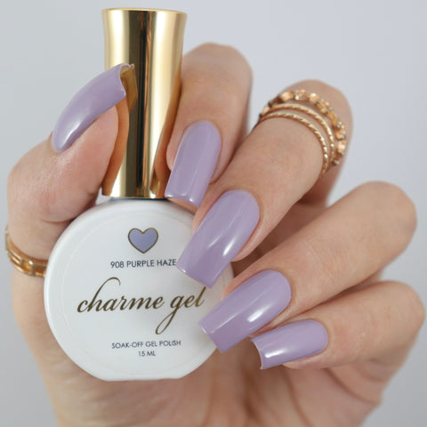 Charme Gel Polish / 908 Purple Haze Muted Light Purple Lilac Nail Polish