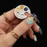Daily Charme Nail Art Ring Palette Nails and Towel