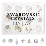 Swarovski Crystals Nail Art Box Set / Crystal AB / 12 Jars