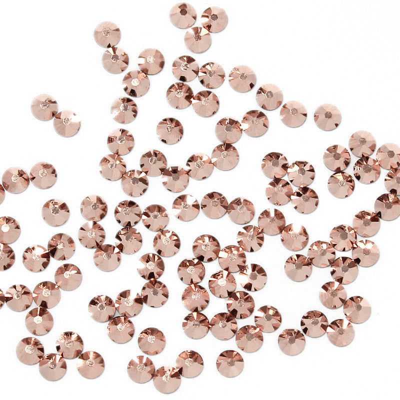 Swarovski Round Flatback Rhinestone / Rose Gold Rose Gold Swarovski Flatback Rhinestone / Nail Art