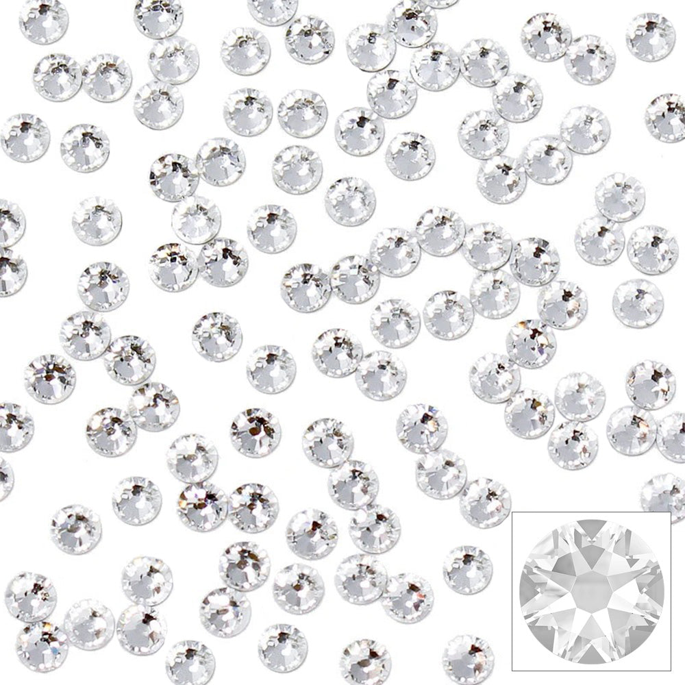 Swarovski Round Flatback Rhinestone / Clear Crystal Clear Swarovski Flatback Round Crystal Nail Art