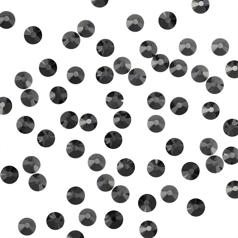 Swarovski Round Flatback Rhinestone / Jet Hematite Swarovski Round Flatback Rhinestone / Jet Hematite