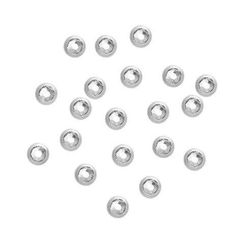 Nail Art Swarovski Round Flatback Rhinestone Crystal Clear Silver Framed