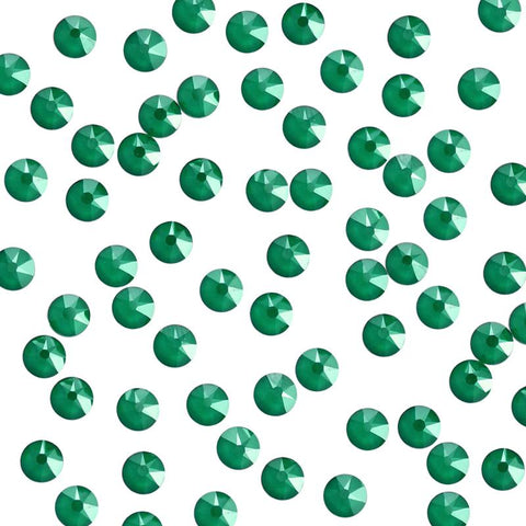 Nail Art Swarovski Round Flatback Rhinestone / Royal Green Lacquer