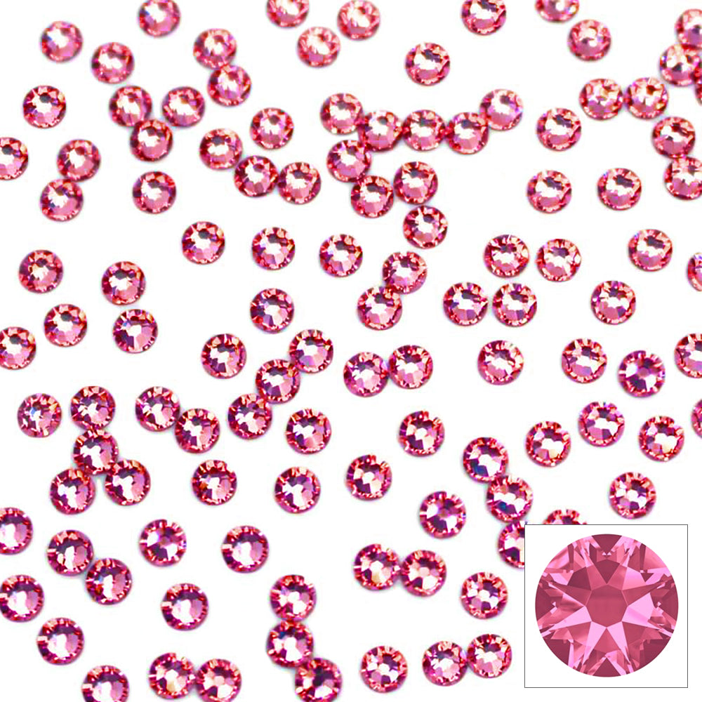 Swarovski Round Flatback Rhinestone / Rose Swarovski Round Flatback Rhinestone / Rose Pink Crystal for Nail Art