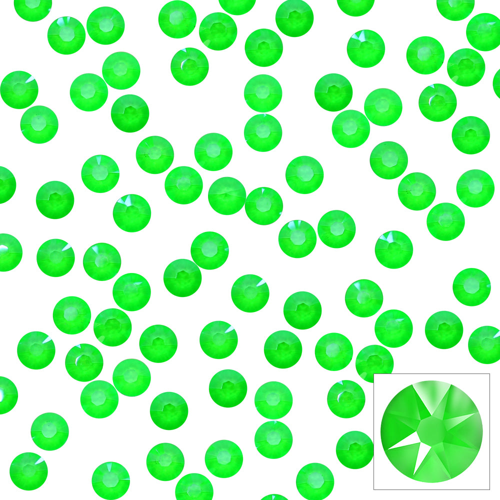 Swarovski Round Flatback Rhinestone / Electric Green Swarovski Round Flatback Rhinestone / Electric Green Crystals for Nail Art