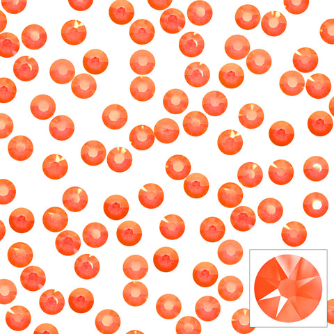 Swarovski Round Flatback Rhinestone / Electric Orange Crystals for Nail Art