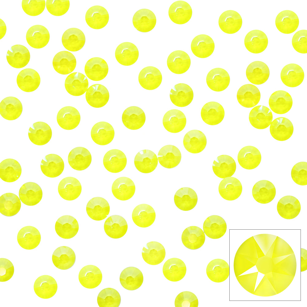 Swarovski Round Flatback Rhinestone / Electric Yellow Swarovski Round Flatback Rhinestone / Electric Yellow Crystals for Nail Art