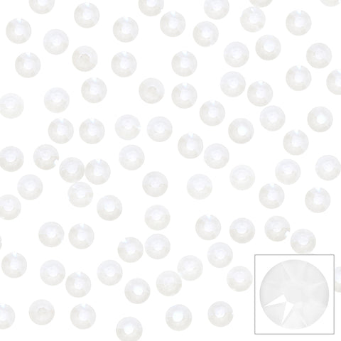 Swarovski Round Flatback Rhinestone / Electric White Crystals for Nail Art