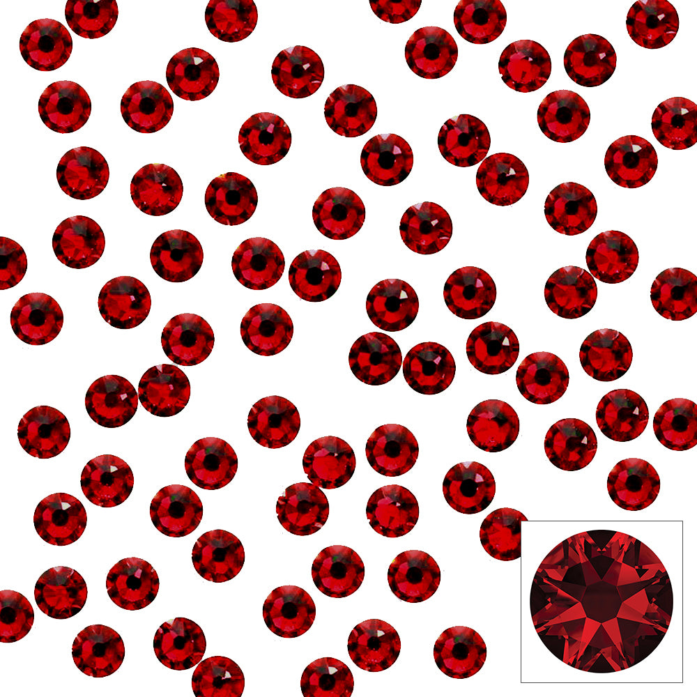 Swarovski Round Flatback Rhinestone / Indian Siam Swarovski Round Flatback Rhinestone / Indian Siam Red for Nail Art