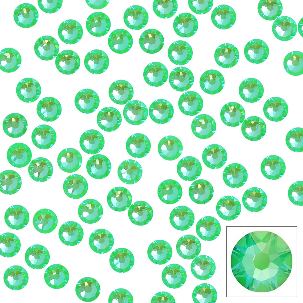 Swarovski Round Flatback Rhinestone / Electric Green DeLite Swarovski Round Flatback Rhinestone / Electric Green DeLite SS10 12