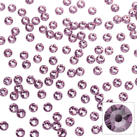Swarovski Round Flatback Rhinestone / Iris Mauve Amethyst Purple Nail Art