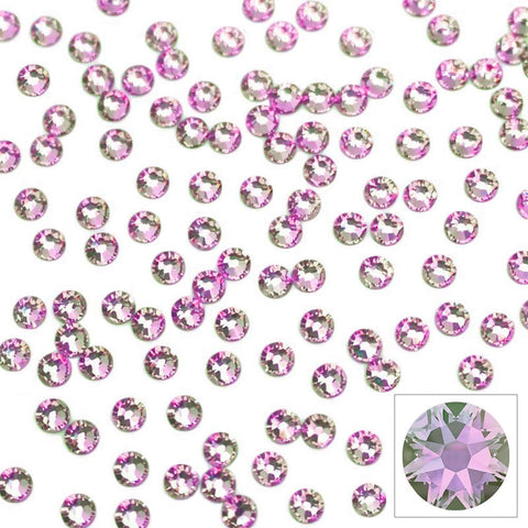 Swarovski Round Flatback Rhinestone / Vitrail Light Nail Art Purple Violet Pink Green Chameleon