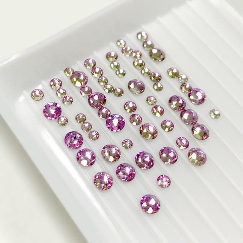 Swarovski Round Flatback Rhinestone / Vitrail Light Nail Art Purple Violet Pink Green Chameleon