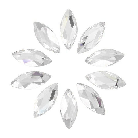 Nail Art Crystals Swarovski Marquise Flatback Rhinestone / Clear