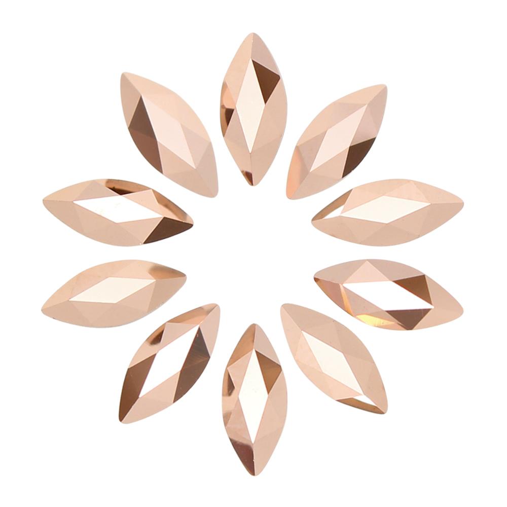 Nail Art Supplies Swarovski Marquise Flatback Rhinestone / Rose Gold 2201