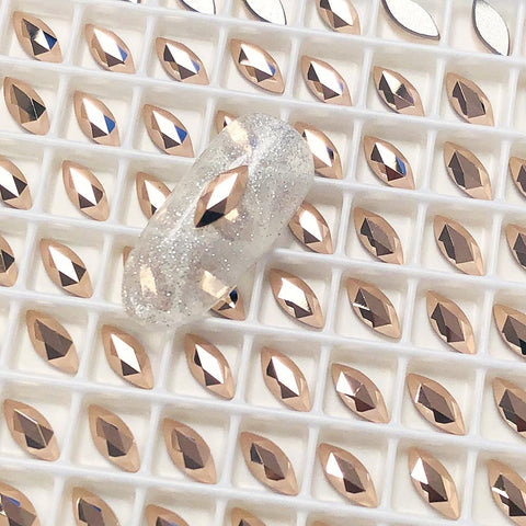 Nail Art Supplies Swarovski Marquise Flatback Rhinestone / Rose Gold 2201