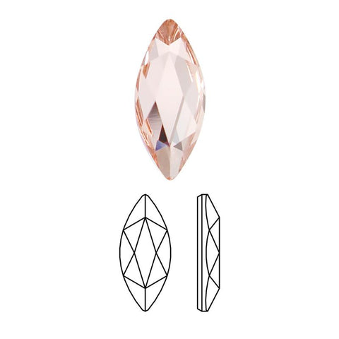Nail Art Swarovski Marquise Flatback Rhinestone / Vintage Rose