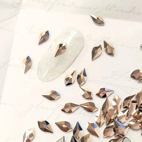 Swarovski Flame Flatback Rhinestone 2205 Rose Gold Nail Art Supplies