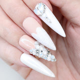 Nail Art Crystal Swarovski Flame Flatback Rhinestone / White Opal 2205