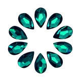 Nail Art Crystals Swarovski Foiled Pear Shape Flatback Rhinestone in EMERALD GREEN