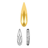 Swarovski Raindrop Flatback Rhinestone / Aurum Gold Nail Art Crystal 3D