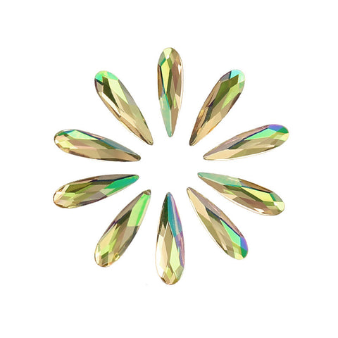 Swarovski Raindrop Flatback Rhinestone / Luminous Green 2304