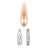 Swarovski Raindrop Flatback Rhinestone / Rose Gold 2304 Special Production