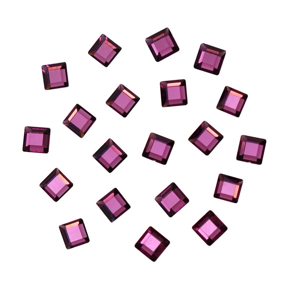 Swarovski Foiled Square Flatback Rhinestone / Amethyst Swarovski Foiled Square Flatback Rhinestone in AMETHYST Purple Crystal for Nail Art