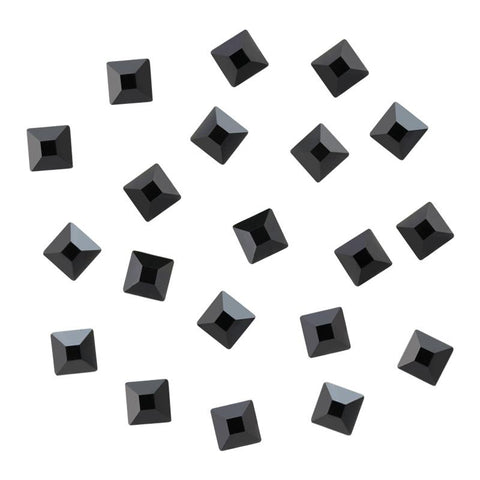Swarovski Pyramid Flatback Rhinestone / Jet Hematite Nail Art Crystal