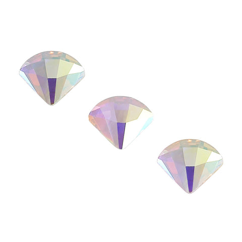 Swarovski Fan Flatback Rhinestone / Crystal AB