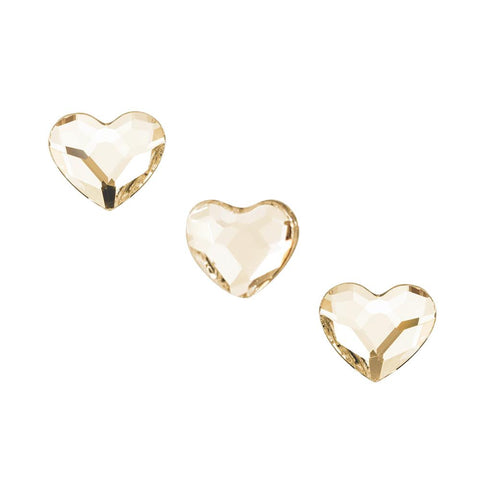 Swarovski Heart Flatback Rhinestone / Golden Shadow 2808