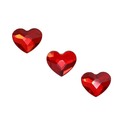 Swarovski Heart Flatback Rhinestone / Light Siam Red