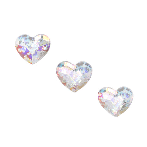 Swarovski Heart Flatback Rhinestone / White Patina Valentines Day Nail Art