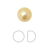 Swarovski 2081/2 Hotfix Round Cabochon Flatback Pearl in VINTAGE GOLD