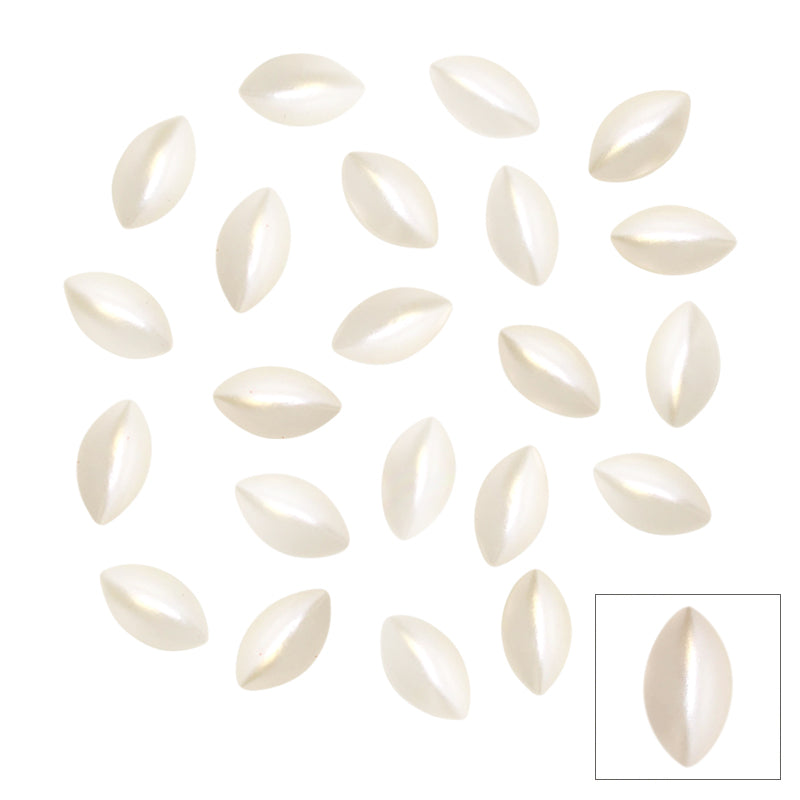 Swarovski Navette Flatback Pearl / Cream Swarovski Hotfix Navette Cabochon Flatback Pearl in CREAM 2208/4