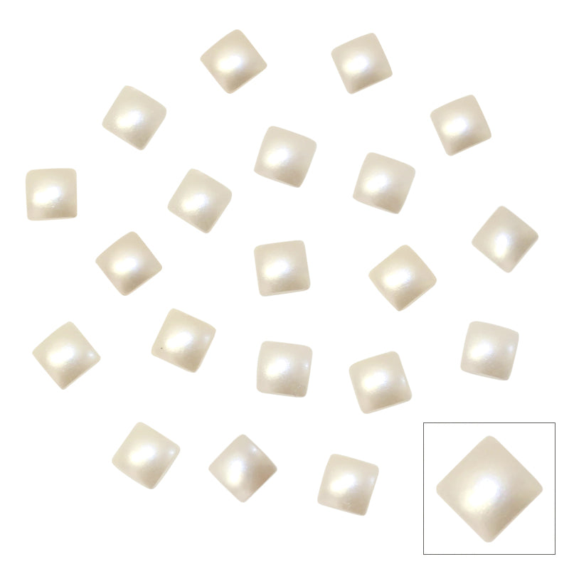 Swarovski Square Flatback Pearl / Cream Swarovski Hotfix Square Cabochon Flatback Pearl in CREAM 2408/4
