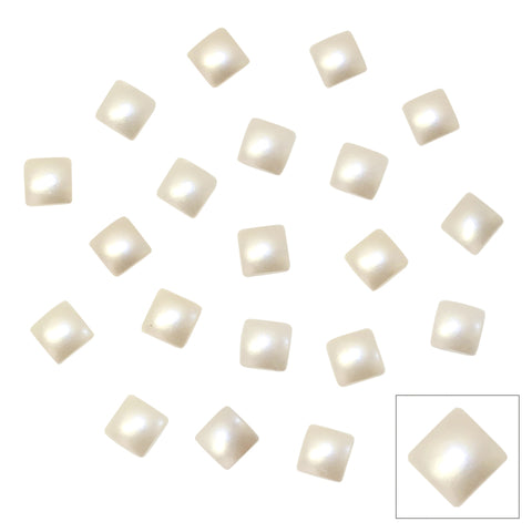 Swarovski Hotfix Square Cabochon Flatback Pearl in CREAM 2408/4