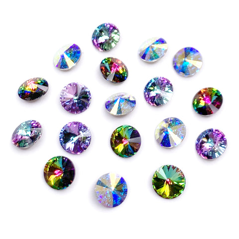 Swarovski Rivoli Pointed Back Crystal Mix AB Vitrail Medium Light