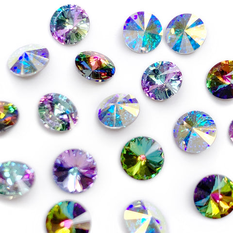 Swarovski Rivoli Pointed Back Crystal Mix AB Vitrail Medium Light
