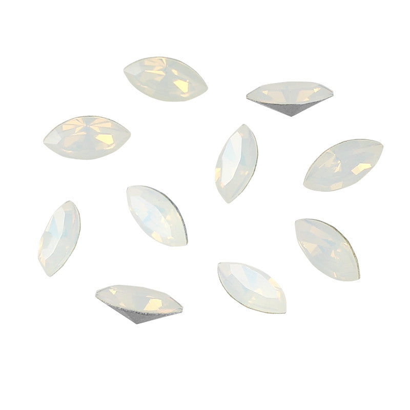 Swarovski Navette Fancy Pointed Back Rhinestone / White Opal Swarovski Navette Fancy Pointed Back Rhinestone / White Opal