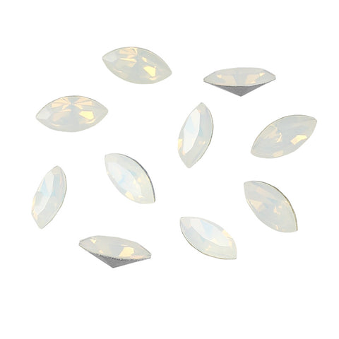 Swarovski Navette Fancy Pointed Back Rhinestone / White Opal