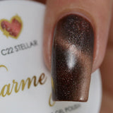 Charme Gel / Cat Eye C22 Stellar Brown Dark Beige Rose Gold Galaxy Polish