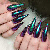Chameleon Mirror Chrome Nails by @nailfuel Daily Charme Powder