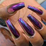 Chameleon Chrome Powder Hera Violet Nail Art by @1145.nails