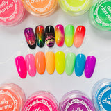 Electric Neon Pigment / Pink Nail Art Rainbow Design